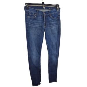 7 For All Mankind Jeans 27 Womens The Skinny Low Rise Medium Wash Casual